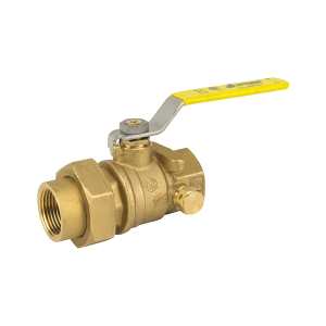 Jomar 160-103 Brass Ball Valve, 3 Piece, with Side Tap, Size 1/2"