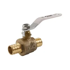 Jomar 103-523PG-WH T-412G Wing Handle 1/2" 2 Piece, Standard Port, Lead Free Brass Ball Valve, Crimp Pex Connection, SS Wing Handle, 400 WOG