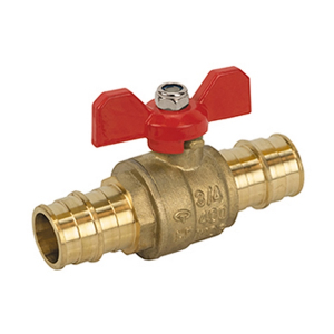 Jomar 114-524PG 3/4" Lead Free Brass Ball Valve, 2 Piece, Threaded x Expansion Pex Connection, Stainless Steel Trim, 400 WOG