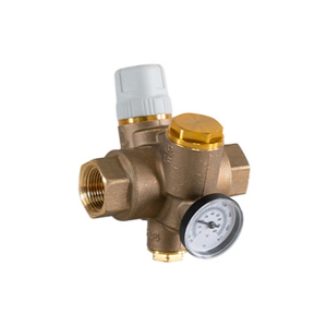 Jomar 180-104G-B 3/4" Lead Free Thermostatic Balancing Valve, Threaded Connection, 150 CWP, with Thermometer