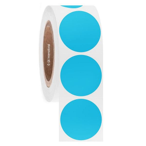 LabTAG AUB-132C3-1BL Permanent ChemicoTAG - Solvent Resistant Color Labels for Containers 2" / 50.8mm (circle), Blue, 3" Core