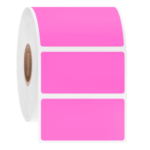LabTAG AUBR-28C1-1PI Removable Solvent Resistant Color Labels for Containers 2" x 1", 1000 Labels/Roll, Pink