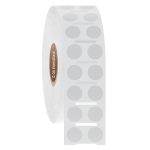 LabTAG AUTR-61NPNOTC1-4WH Removable Steri-ThermoTAG - Autoclave-Resistant Thermal-Transfer Labels 0.354" (circle), White 1 Inch Core