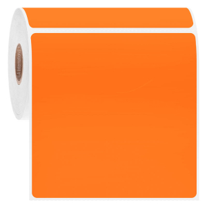 LabTAG AWB-122C1-0.3OR Cryogenic Metal Rack Labels for Barcode and Thermal Printers 4" x 4", Orange, 300 Labels/Roll