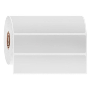 LabTAG BOP-127C1-1WH Blackout Paper Labels 4" x 1" / 101.6mm x 25.4mm, White, 1" Core