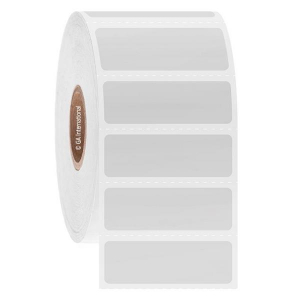 LabTAG BOP-240C1-2WH Blackout Paper Labels 1.5" x 0.5" / 38.1mm x 12.7mm, White, 1" Core