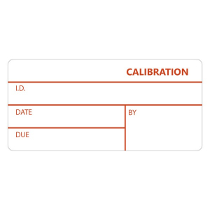LabTAG CALA-002-1P CalTAG - Self-Laminating Calibration Labels 1" x 2.125"/ 25.4mm x 54mm, Red On White, 3" Core