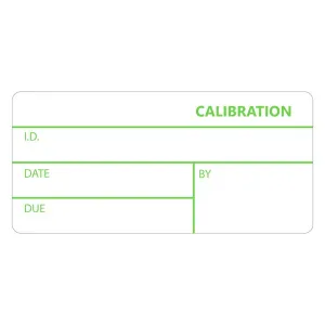 LabTAG CALA-002-1R-TGA CalTAG - Self-Laminating Calibration Labels 1" x 2.125"/ 25.4mm x 54mm, Green Apple On White, 3" Core