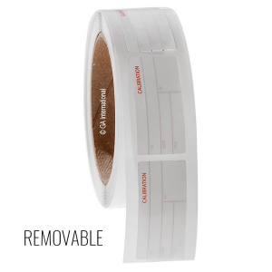 LabTAG CALA-002-1R CalTAG - Self-Laminating Calibration Labels 1" x 2.125"/ 25.4mm x 54mm, Red On White, 3" Core