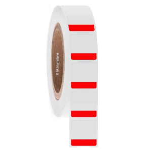 LabTAG CST-29NPNOT0.25C3-1RE Cryo-StrawTAG - Cryogenic Labels for the Identification of IVF Straws 1" x 1", Red + Transparent, 3" Core