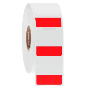 LabTAG CST-29NPNOT0.5C1-1RE Cryo-StrawTAG - Cryogenic Labels for the Identification of IVF Straws 1" x 1", Red + Transparent, 1" Core