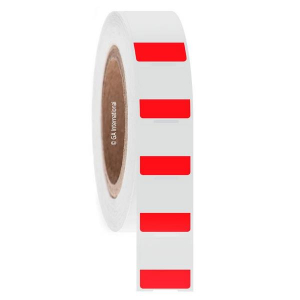 LabTAG CST-29NPNOT0.5C3-1RE Cryo-StrawTAG - Cryogenic Labels for the Identification of IVF Straws 1" x 1", Red + Transparent, 3" Core