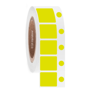 LabTAG DFPC-161C3-2LE Cryo-DirectTAG - Cryogenic Labels for Direct Thermal Barcode Printers 1.1875" x 1" + 0.375", Lemon 3 Inch Core