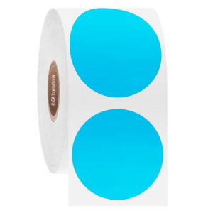 LabTAG DFPC-202NPC1-1BL Cryo-DirectTAG - Cryogenic Labels for Direct Thermal Barcode Printers 1.5" / 38.1mm (circle), Blue, 1" Core
