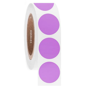 LabTAG DFPC-202NPC3-1VI Cryo-DirectTAG - Cryogenic Labels for Direct Thermal Barcode Printers 1.5" / 38.1mm (circle), Violet, 3" Core
