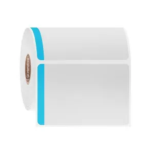 LabTAG DT-56C1-1BBL Paper Labels for Direct Thermal Printers 3" x 2", with color tab, White with Blue Color Tab 1 Inch Core