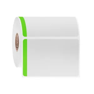 LabTAG DT-56C1-1BGA Paper Labels for Direct Thermal Printers 3" x 2", with color tab, White with Green Color Tab 1 Inch Core