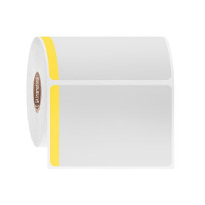 LabTAG DT-56C1-1BYE Paper Labels for Direct Thermal Printers 3" x 2", with color tab, White with Yellow Color Tab 1 Inch Core