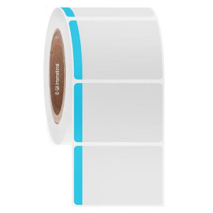 LabTAG DT-56C3-1BBL Paper Labels for Direct Thermal Printers 3" x 2", with color tab, White with Blue Color Tab 3 Inch Core