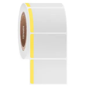 LabTAG DT-56C3-1BYE Paper Labels for Direct Thermal Printers 3" x 2", with color tab, White with Yellow Color Tab 3 Inch Core