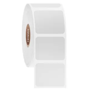 LabTAG DT-58NPC1-2.5WH-C6 Paper Labels for Direct Thermal Printers 1.25" x 1" / 31.75mm x 25.4mm (case of 6 rolls), White, 1" Core