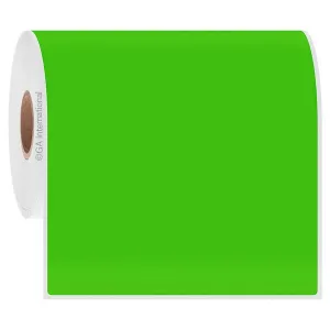 LabTAG DTR-191C1-0.25GA Removable Paper Labels for Direct Thermal Printers 4" x 6" / 101.6mm x 152.4mm, Green Apple, 1" Core