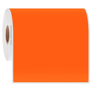 LabTAG DTR-191C1-0.25OR Removable Paper Labels for Direct Thermal Printers 4" x 6" / 101.6mm x 152.4mm, Orange, 1" Core