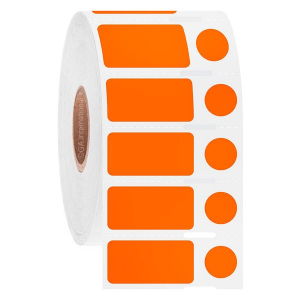 LabTAG DTU-183NOTC1-1OR CryoSTUCK - Direct Thermal Cryo Labels for Frozen Vials and Surfaces 1" x 0.5" + 0.375", Orange 1 Inch Core