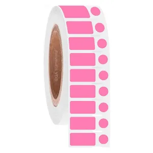 LabTAG DTU-183NOTC3-4PI CryoSTUCK - Direct Thermal Cryo Labels for Frozen Vials and Surfaces 1" x 0.5" + 0.375", Pink 3 Inch Core