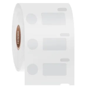 LabTAG EC1F-076WH Cryo-DTermo - DYMO-Compatible Cryogenic Labels 0.94" x 0.5" + 0.437" (circle), White 1 Inch Core