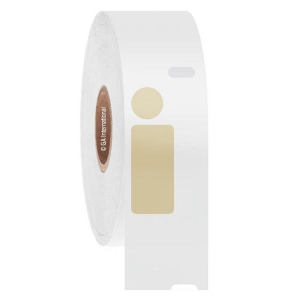 LabTAG EDY-072BE DTermo - DYMO-Compatible Paper Labels 0.5" x 1.04" + 0.375" / 12.7mm x 26.4mm + 9.5mm (2 across), Beige, 1" Core