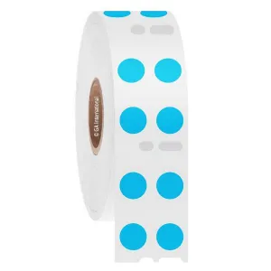 LabTAG EF1F-030BL Cryo-DTermo - DYMO-Compatible Cryogenic Labels 0.35" / 9mm (circle) (2 across), Blue, 1" Core