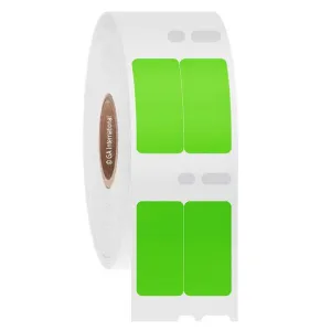 LabTAG EF1F-040GA Cryo-DTermo - DYMO-Compatible Cryogenic Labels 0.5" x 1" / 13mm x 25mm (2 across), Green Apple, 1" Core