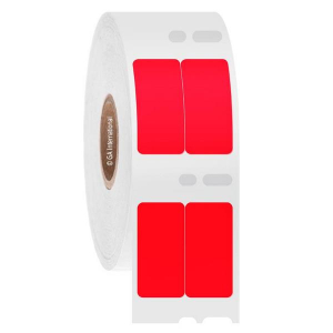 LabTAG EF1F-040RE Cryo-DTermo - DYMO-Compatible Cryogenic Labels 0.5" x 1" / 13mm x 25mm (2 across), Red, 1" Core