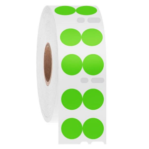 LabTAG EF1F-050GA Cryo-DTermo - DYMO-Compatible Cryogenic Labels 0.5" / 13mm (circle) (2 across), Green Apple, 1" Core