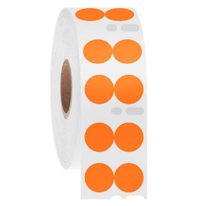 LabTAG EF1F-050OR Cryo-DTermo - DYMO-Compatible Cryogenic Labels 0.5" / 13mm (circle) (2 across), Orange, 1" Core