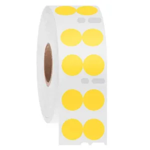 LabTAG EF1F-050YE Cryo-DTermo - DYMO-Compatible Cryogenic Labels 0.5" / 13mm (circle) (2 across), Yellow, 1" Core