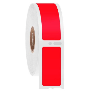 LabTAG EF1F-073RE Cryo-DTermo - DYMO-Compatible Cryogenic Labels 0.7" x 1.49" / 18mm x 38mm, Red, 1" Core