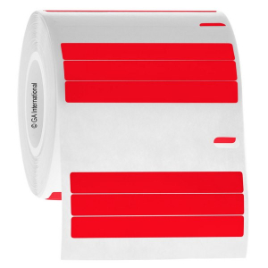 LabTAG EF1F-075RE Cryo-DTermo - DYMO-Compatible Cryogenic Labels 2" x 0.25" / 50.8mm x 6.35mm (stack of 3 labels), Red, 1" Core