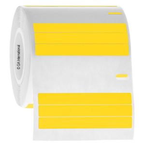 LabTAG EF1F-075YE Cryo-DTermo - DYMO-Compatible Cryogenic Labels 2" x 0.25" / 50.8mm x 6.35mm (stack of 3 labels), Yellow, 1" Core