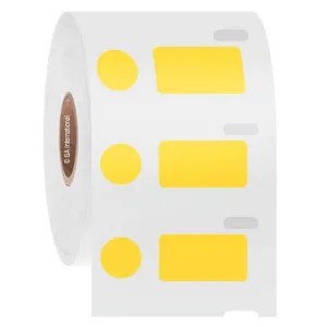 LabTAG EF1F-076YE Cryo-DTermo - DYMO-Compatible Cryogenic Labels 0.94" x 0.5" + 0.437" (circle), Yellow 1 Inch Core