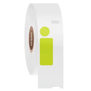 LabTAG EG1F-072LE Cryo-DTermo - DYMO-Compatible Cryogenic Labels 0.5" x 1.04" + 0.375" / 12.7mm x 25mm + 9.5mm, Lemon, 1" Core