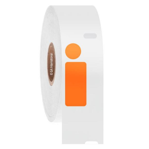 LabTAG EG1F-072OR Cryo-DTermo - DYMO-Compatible Cryogenic Labels 0.5" x 1.04" + 0.375" / 12.7mm x 25mm + 9.5mm, Orange, 1" Core