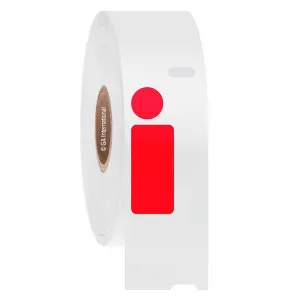 LabTAG EG1F-072RE Cryo-DTermo - DYMO-Compatible Cryogenic Labels 0.5" x 1.04" + 0.375" / 12.7mm x 25mm + 9.5mm, Red, 1" Core