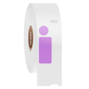 LabTAG EG1F-072VI Cryo-DTermo - DYMO-Compatible Cryogenic Labels 0.5" x 1.04" + 0.375" / 12.7mm x 25mm + 9.5mm, Violet, 1" Core