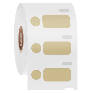 LabTAG EG1F-081BE Cryo-DTermo - DYMO-Compatible Cryogenic Labels 1.04" x 0.5" + 0.375", Beige 1 Inch Core