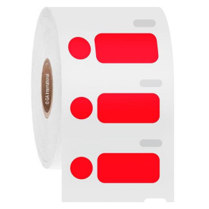 LabTAG EG1F-081RE Cryo-DTermo - DYMO-Compatible Cryogenic Labels 1.04" x 0.5" + 0.375", Red 1 Inch Core