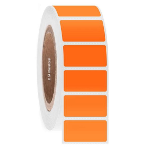 LabTAG FJT-10C3-2OR Permanent FreezerTAG - Deep-Freeze Labels for Thermal-Transfer Barcode Printers 1.5" x 0.75", Orange 3 Inch Core