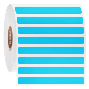 LabTAG FJT-11C1-2BL Permanent FreezerTAG - Deep-Freeze Labels for Thermal-Transfer Barcode Printers 2.64" x 0.276", Blue 1 Inch Core