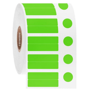 LabTAG FJT-124C1-2GA Permanent FreezerTAG - Deep-Freeze Labels for Thermal-Transfer Barcode Printers 1.18 x 0.28 + 0.37, Green Apple 1 Inch Core